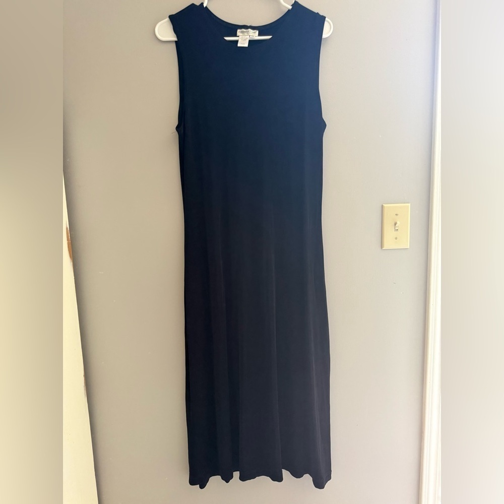 Coldwater Creek VTG Dress Women’s SZ Medium Black Slinky Stretch Y2K Maxi Goth